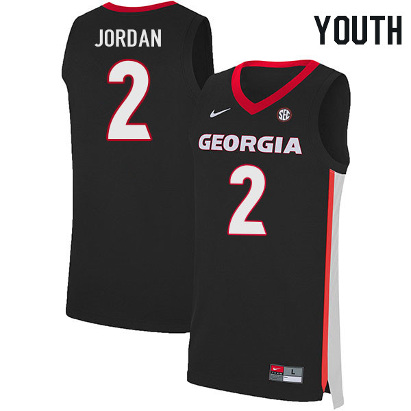 Youth #2 Lamariyon Jordan Georgia Bulldogs College Basketball Jerseys Stitched Sale-Black